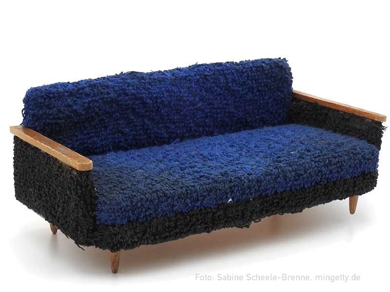 Blaues Schlafsofa